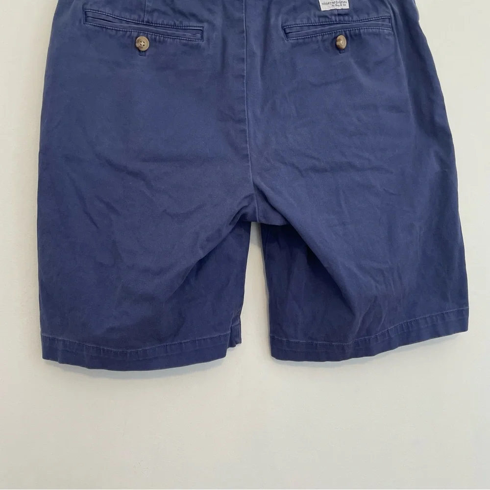VINEYARD VINES Mens 9 Inch Stretch Breaker Shorts Blue Cotton Blend Chino Shorts